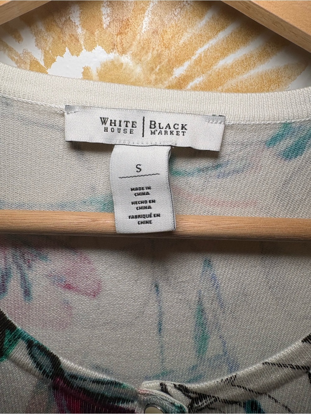 White House Black Market Floral Cardigan | Lightweight Button Front Sweater - Picture 3 of 12